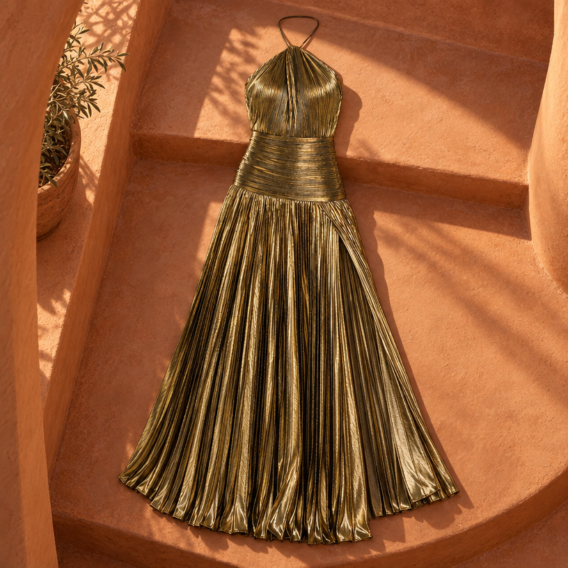 Ariel Maxi Dress — Antique Gold