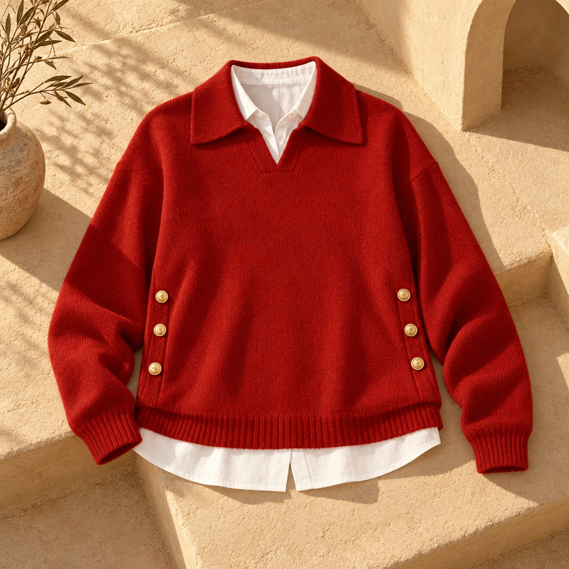 Ashley Knit Sweater — Red