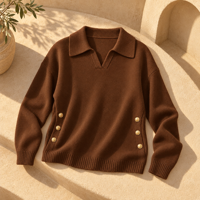 Ashley Knit Sweater — Brown