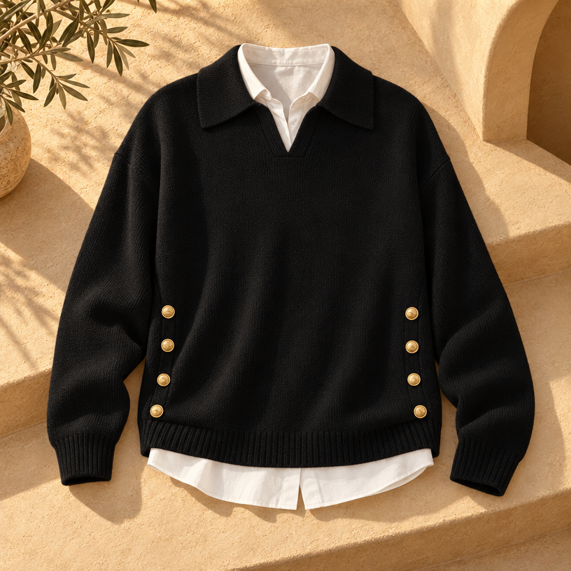 Ashley Knit Sweater — Black