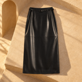 Leila Leather Pencil Skirt — Black