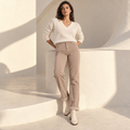 Sarah Corduroy Pants — Beige
