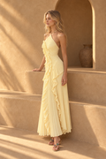 Vivienne Ruffle Maxi Dress — Yellow