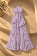 Vivienne Ruffle Maxi Dress — Lavender