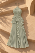 Vivienne Ruffle Maxi Dress — Mint