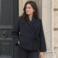 Women's Kimono Winter Jacket, Oversized Padded Long Sleeve — Black
