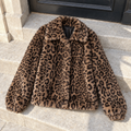 Brown Leopard Faux Fur Jacket