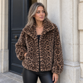 Brown Leopard Faux Fur Jacket