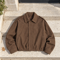 Aleksandra Suede Bomber Jacket — Brown