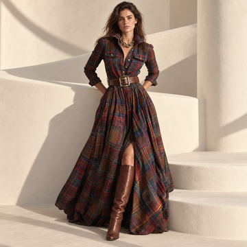 Ayleen Belted Button-Up Shirt Dress — Dark Brown