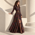 Ayleen Belted Button-Up Shirt Dress — Dark Brown
