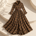 Ayleen Belted Button-Up Shirt Dress — Brown