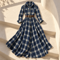 Ayleen Belted Button-Up Shirt Dress — Blue