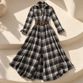 Ayleen Belted Button-Up Shirt Dress — Black