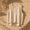Clarice Sleeveless Vest — Beige
