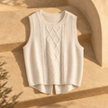 Clarice Sleeveless Vest — Ivory