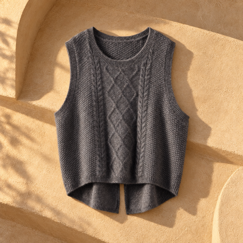 Clarice Sleeveless Vest — Gray