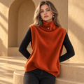 Jady Sleeveless Turtleneck Sweater — caramel