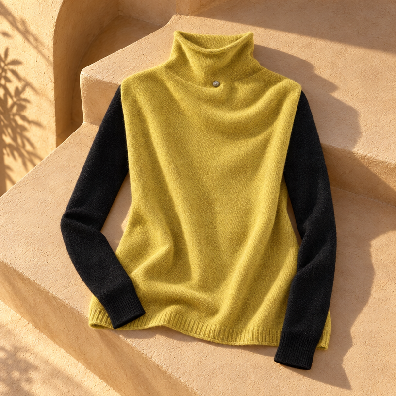 Jady Sleeveless Turtleneck Sweater — Yellow