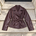 Valeria Leather Jacket — Wine Red