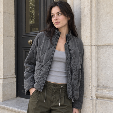 Maisy Quilted Jacket — Dark Grey