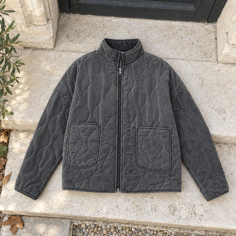Maisy Quilted Jacket — Dark Grey
