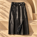 Zady Leather Skirt — Black