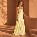 Lace-Up Maxi Dress with Sweetheart Neckline — Yellow