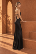 Satin Diamond Back Maxi Dress