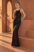 Satin Diamond Back Maxi Dress