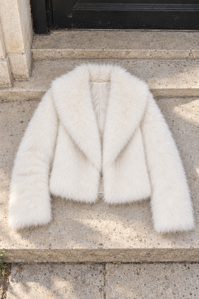 Isabelle Faux Fur Jacket — White