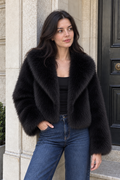 Isabelle Faux Fur Jacket — Black