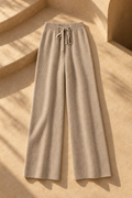 Naira Wool Wide-Leg Pants — Camel