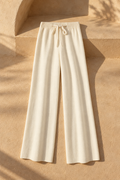 Naira Wool Wide-Leg Pants — Off-White