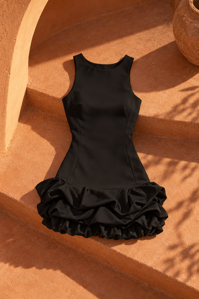 Noelle Mini Dress — Black