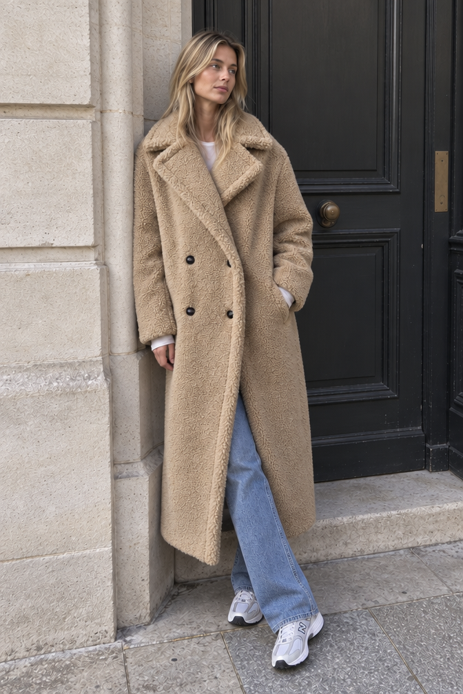 Anne Teddy Coat — Oat
