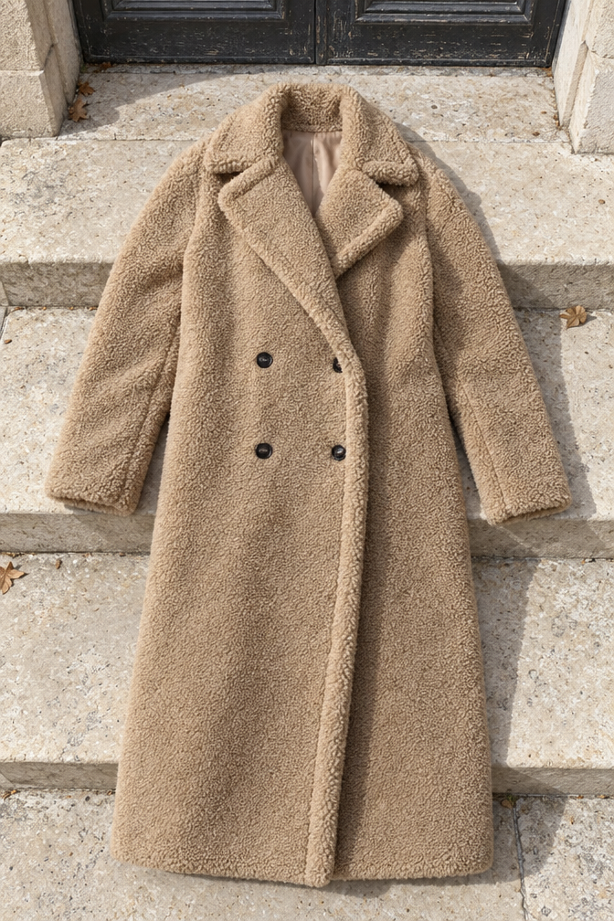 Anne Teddy Coat — Oat