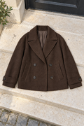 Harper Double-Breasted Coat — Brown