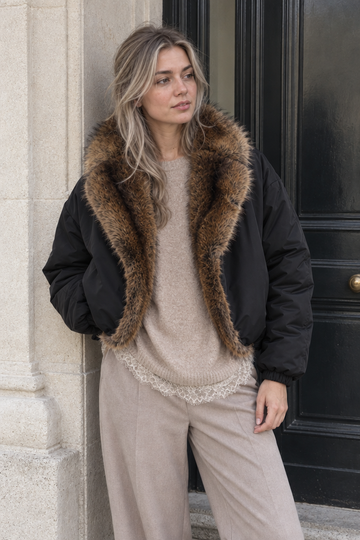 Millie Fur Collar Bomber Jacket