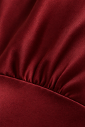 Stephany Halter Satin Maxi Dress — Burgundy