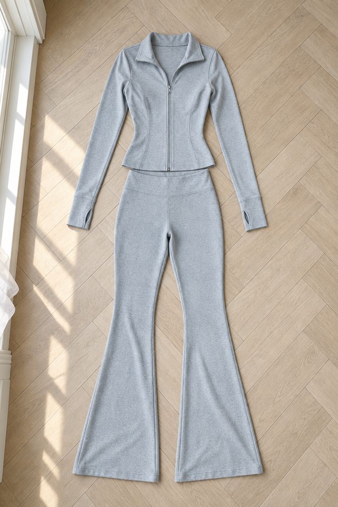 Jaden Flared Set — Grey