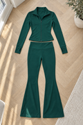 Jaden Flared Set — Dark Green