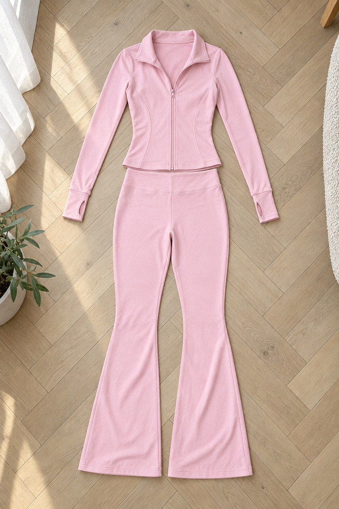 Jaden Flared Set — Light Pink
