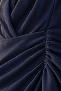 Pearl Wrap Maxi Dress — Navy Blue