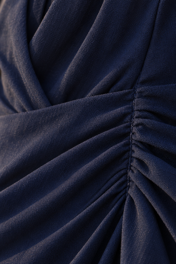 Pearl Wrap Maxi Dress — Navy Blue