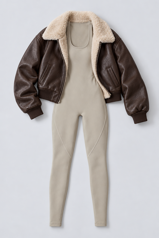 Lexy Pilates Jumpsuit — Beige