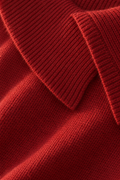 Nora Fold-Over Collar Sweater — Red