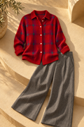 Camilla Check Sweater — Red