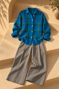 Camilla Check Sweater — Blue