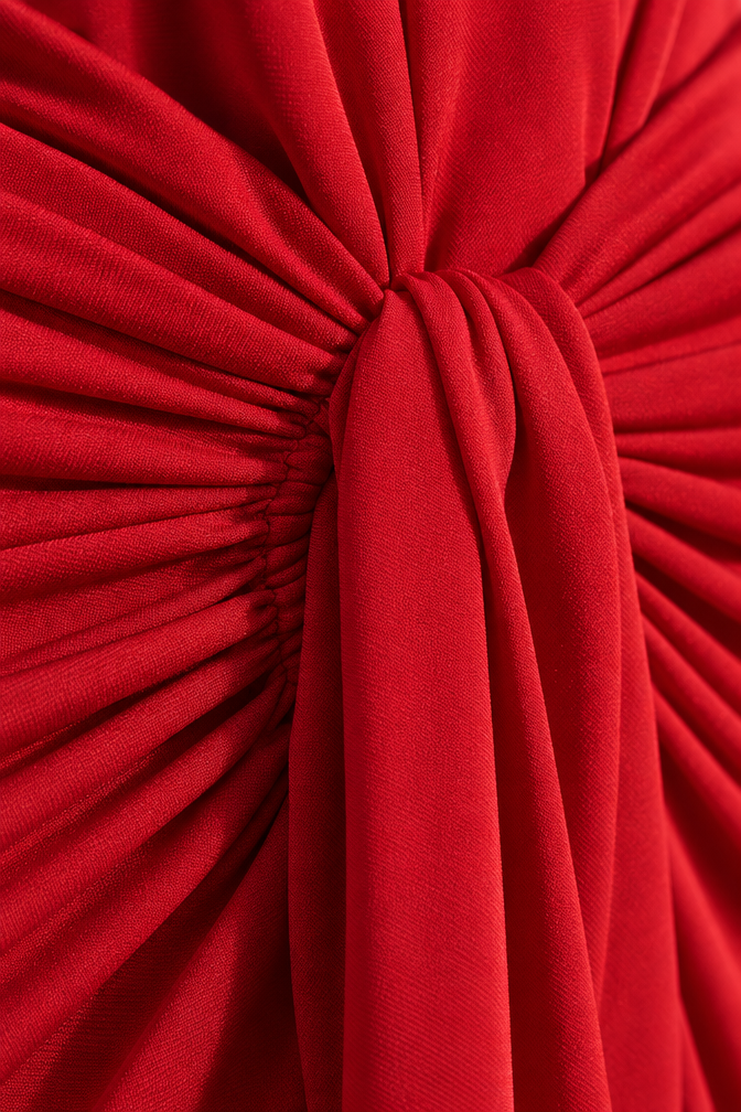 Arianna High-Neck Maxi Dress — Red